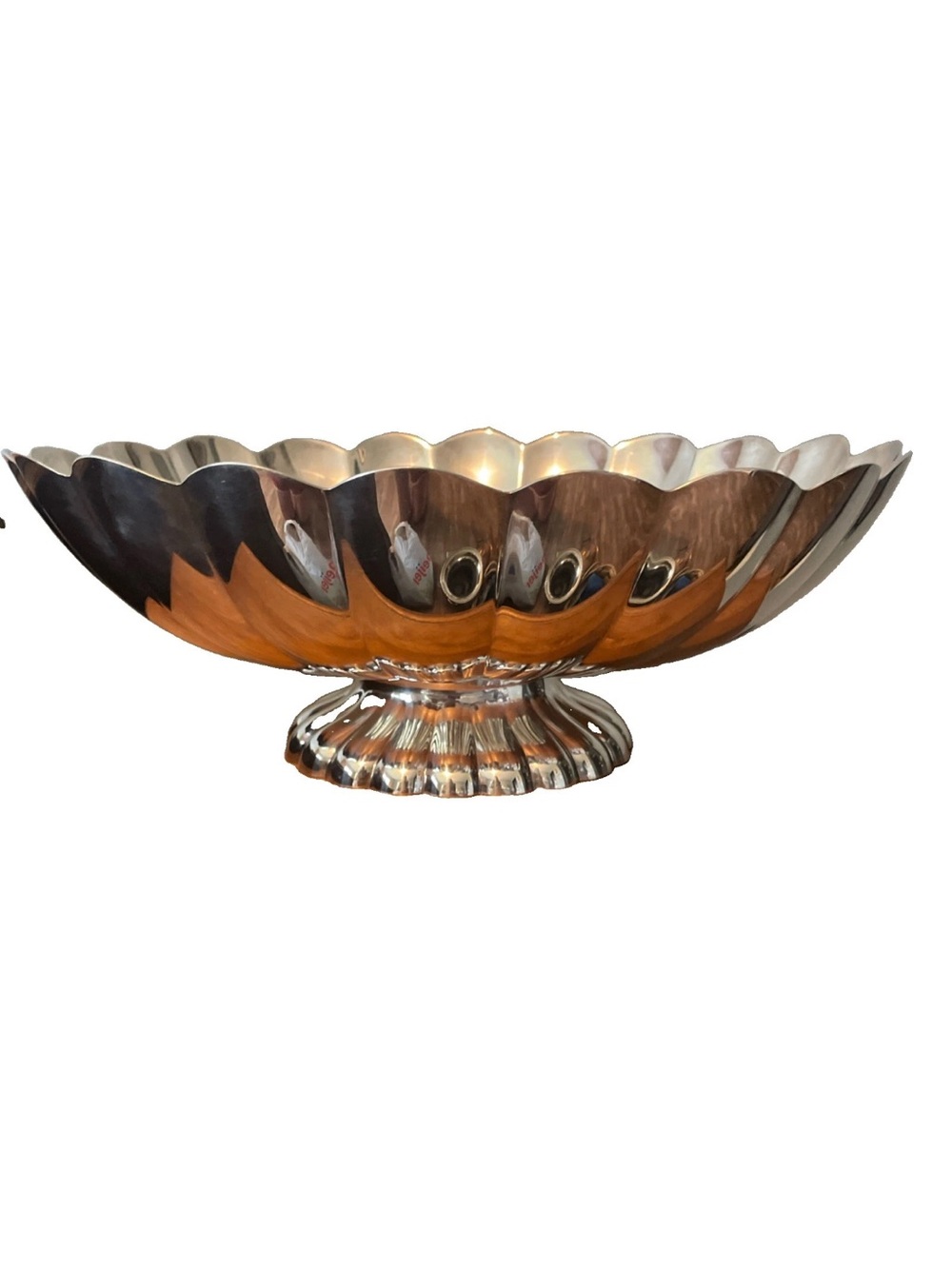 Vintage Reed & Barton Scalloped Edge Pedestal Bowl Silver Plated Stamped 60